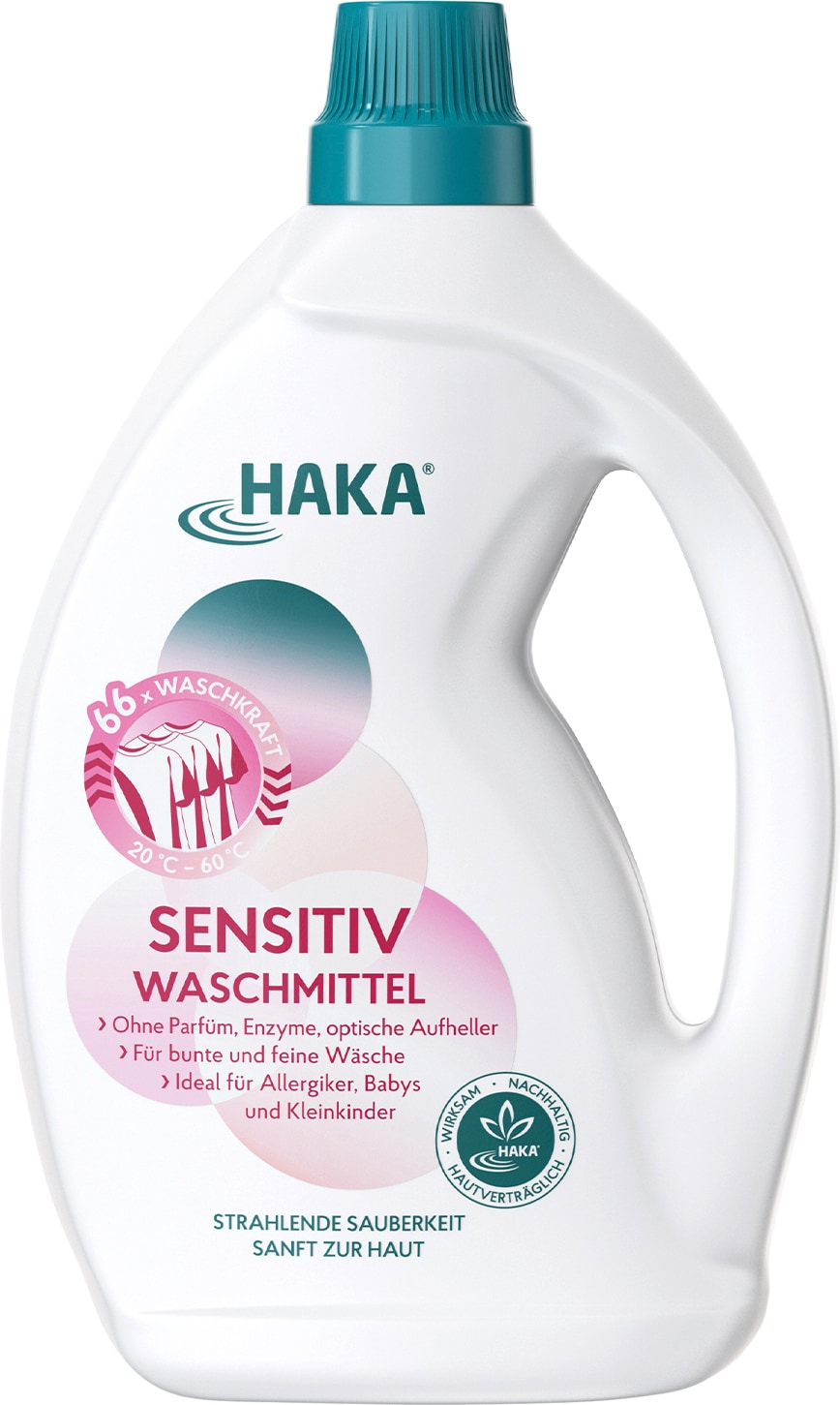 HAKA Sensitiv Waschmittel 2l Flüssigwaschmittel Waschmittel für Babys Allergiker
