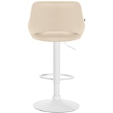 thumbnail of Décoshop26 - Verstelbare barkruk/kinderstoel x1 in crèmekleurig PVC met opengewerkte rugleuning en witte metalen voet 10_0006594