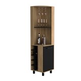 thumbnail of Mueble Bar Kaia en melamina con 3 estantes , 9 portacopas , 10 botelleros y gabinete inferior , multicolor , 180 cm  X 45 cm  X 45 cm