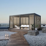 thumbnail of Weide Holzoptik Lamellenwand für Weide Pergola | drehbare Lamellen | aus Aluminium | anthrazit