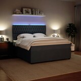 thumbnail of vidaXL Boxspringbett mit Matratze Dunkelgrau 180x200 cm Samt