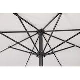 thumbnail of Tarrington House Sombrilla redonda Merida, aluminio, Ø 2.9 x 2.5 m, repelente al agua, blanco/gris
