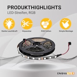thumbnail of ENOVALITE LED-Streifen ELED700100 2 W/m RGB einstellbar in bunt (RGB)