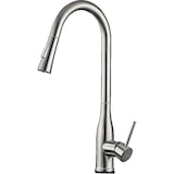 thumbnail of JANA | Rubinetto da cucina estensibile Premium in acciaio inox argento spazzolato | Rubinetto miscelatore ad alta pressione girevole a 360° 2 attacchi