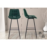 thumbnail of Set de 2 Taburetes de bar Dartford Verde/Terciopelo
