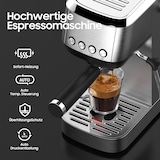thumbnail of Espressomaschine 20 Bar mit italienischer Pumpe – Edelstahl, Tastensteuerung, Milchaufschäumer, 1,3 L Wassertank, Barista-Espresso für Zuhause