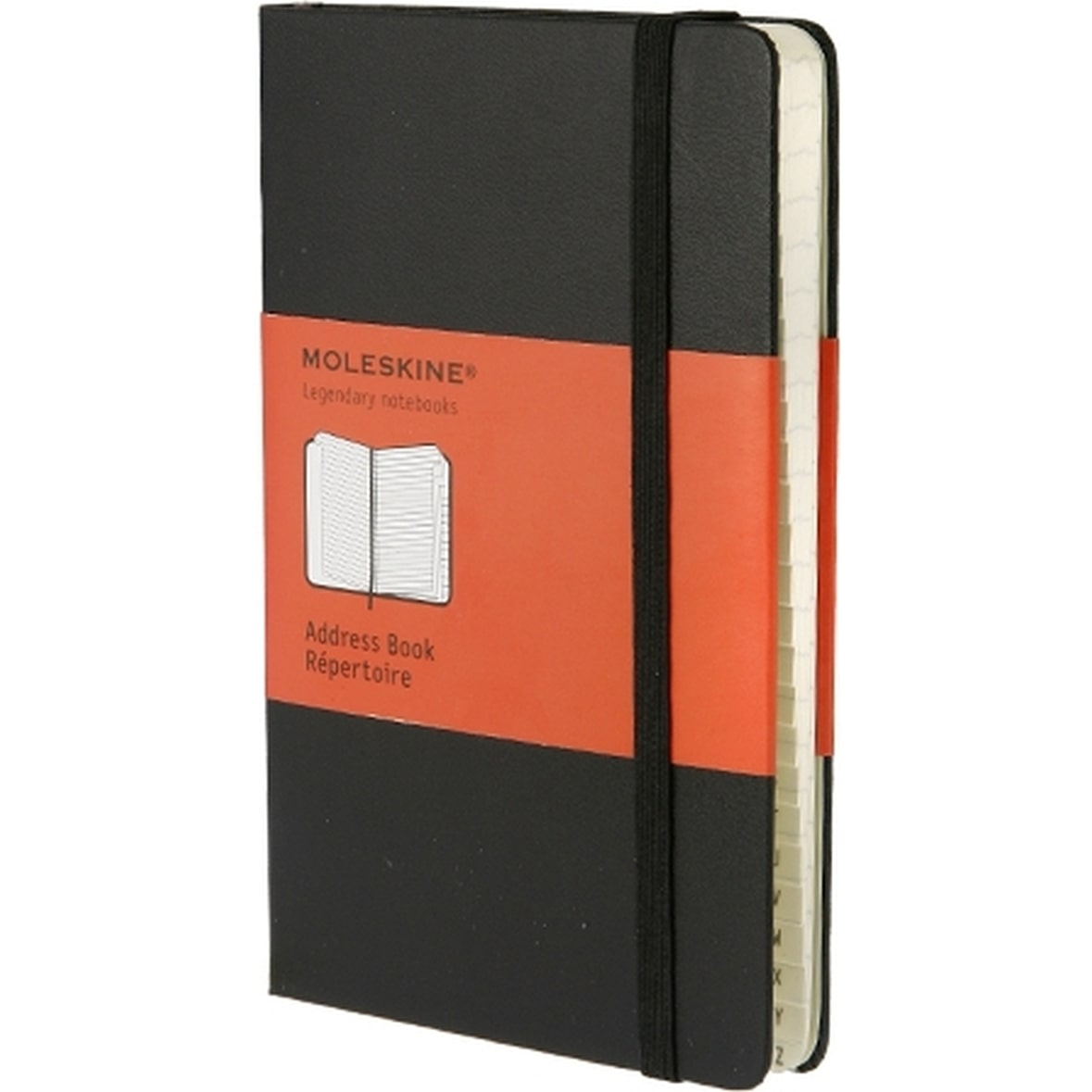 Adressbuch Pocket A6 liniert mit Register Hardcover schwarz