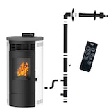 thumbnail of Poêle à granulés étanche Flavia 15 kW Blanc Sannover + Kit d'installation Complet