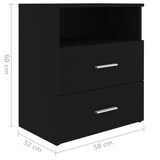 thumbnail of vidaXL Nachttisch Schwarz 50x32x60 cm