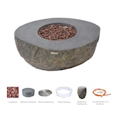 thumbnail of ELEMENTI Feuertisch Boulder Feuerstelle aus Beton - Komplett-Set, wetterbeständig, Steinoptik 110x89x41cm