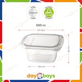 thumbnail of DayBays 500 Stk. Feinkostbecher PP 500 cc. 127x105x82 mm Rechteckig mit anhängendem Deckel