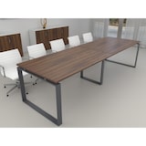 thumbnail of Oficit. Mesa de reuniones. Estructura metálica Marco Cerrado gris grafito con tablero nogal. Fabricado en España. Medidas: 240x100cm (largo x ancho)