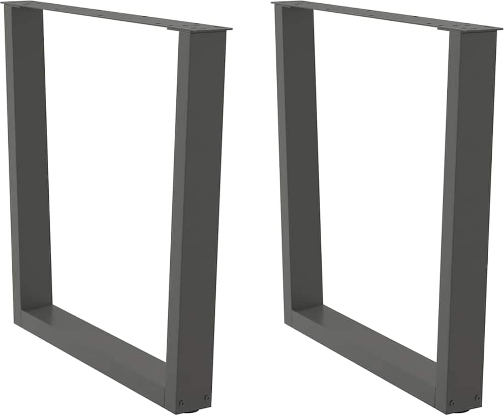 Helloshop26 - Set aus 2 verstellbaren V-förmigen Esstischbeinen 80 x 72-73,3 cm aus anthrazitfarbenem Stahl 02_0056936