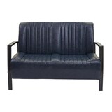 thumbnail of 2er Sofa HWC-H10, Couch Zweisitzer, Metall Kunstleder Industrie-Design ~ vintage grau