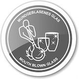 thumbnail of Vase Charlotte, mundgeblasenes Kristallglas mit Platinrand, Höhe 20 cm, Durchmesser 15 cm
