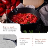 thumbnail of Victoria Tiefe Gusseisenpfanne Emaillierte Induction 20cm, Cast Iron Skillet ohne PTFE, VIC-37819, Schwarz