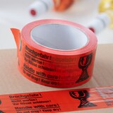 thumbnail of 108 Rollen Rolle Klebeband PVC “Bruchgefahr“ (50 mm x 60 m) signalrot Paketband Transport Umzug Versand BB-Verpackungen