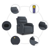 thumbnail of vidaXL Massagesessel mit Aufstehhilfe Dunkelgrau Samt