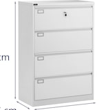 thumbnail of Fromm & Starck Cassettiera per ufficio in metallo con chiave - 132 cm - 4 cassetti