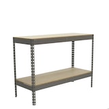 thumbnail of SimonRack Industrieregal, 900x1500x600 mm, 600 kg am Biegepunkt, 2 Holzböden, Garagenregal, Grau/Holz- Simonforte