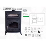 thumbnail of Estufa de leña con horno ANTARES IRON 24.28 kW, fundición completa, calienta hasta 305 m³, alta potencia