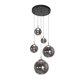 thumbnail of Pendelleuchte 5-fl. "Bollique" 4196ZW Schwarz + Rauchglas