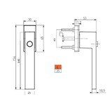thumbnail of Aluminium Fenstergriff mit Druckknopf Kinderschutz Rasterolive Edelstahl Optik