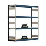 thumbnail of PROREGAL Weitspannregal ELCH Stecksystem T-Profil | Grundregal | HxBxT 200x201x50cm | 4 Ebenen | Spanplatten-Fachboden | Fachlast 400kg | Enzianblau