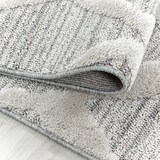 thumbnail of Teppich Esszimmer 3D Boho Modern Waschbar Strapazierfähig Wohnzimmer Pflegeleicht Rund Grau 160x160 cm OEKO-TEX – GENF von Kadima Design