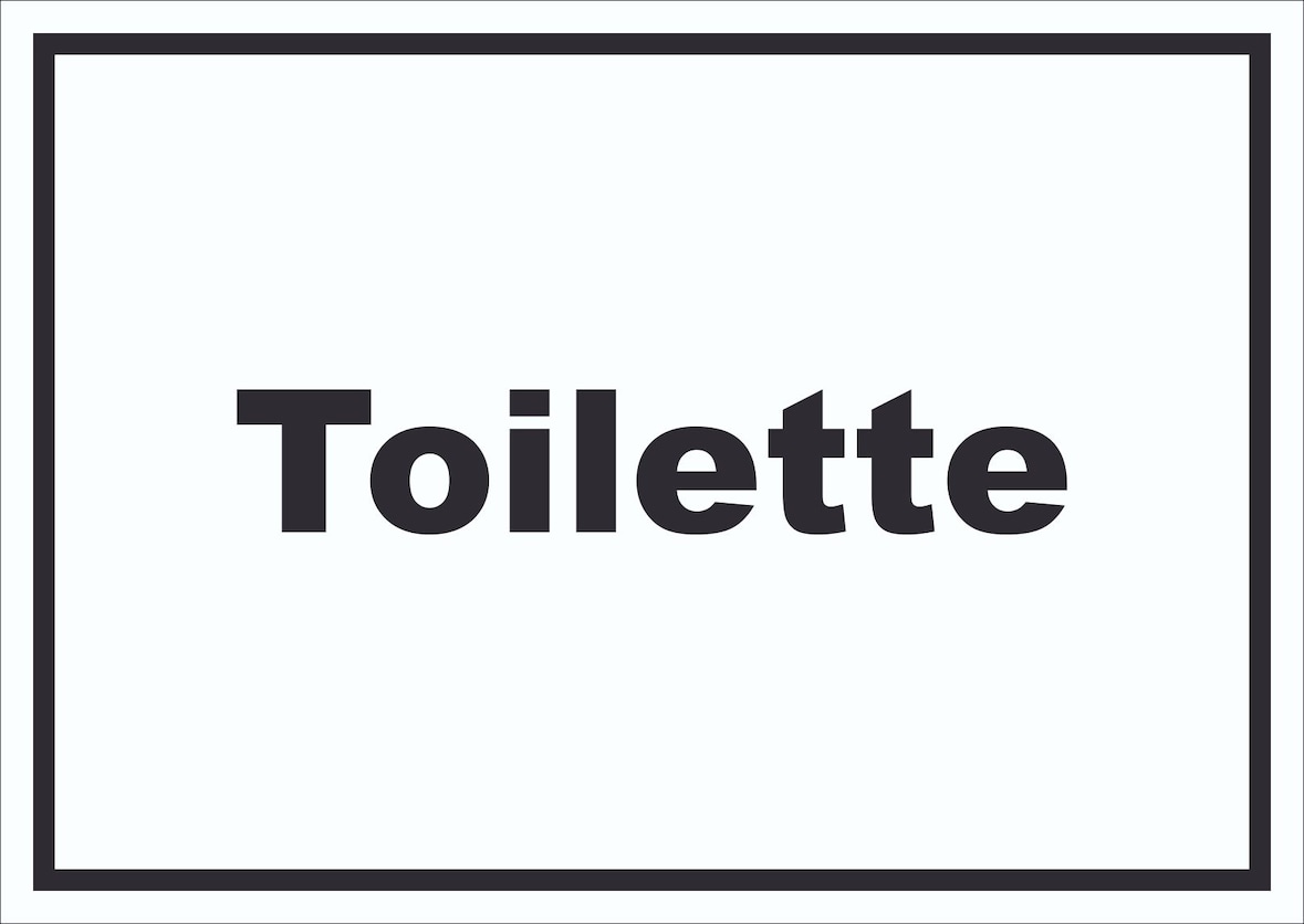 Toilette Schild mit Text Klo WC waagerecht A1 (594x841mm)