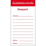 thumbnail of Aufkleber I Qualitätsaufkleber Qualitätskontrolle-Gesperrt, Papier, 80x150mm, 100/Block