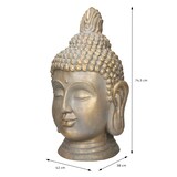 thumbnail of ECD Germany Buddha Kopf Statue 74,5 cm Bronzeoptik Polyresin Dekofigur Skulptur Meditation Yoga Innen Außen