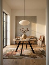 thumbnail of Esszimmertisch 120x120x76 cm Mango Massivholz Esstisch Modern, Küchentisch Massiv mit Metallbeinen, Holztisch Esszimmer Rund, Kleiner Speisetisch