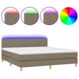 thumbnail of vidaXL Boxspringbett mit Matratze & LED Taupe 180x200 cm Stoff