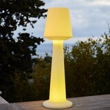 Un lampadaire lumineux d\'extérieur.