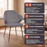 thumbnail of SalesFever Armlehnstuhl | 2er Set | Texturstoff | B 54 x T 55 x H 83 cm | Grau