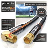 thumbnail of Primewire SAT-Kabel, Koax, F-Stecker, HDTV SAT Koax Kabel 90° gewinkelt, 4fach Schirmung, 135dB, 75Ohm - 1m