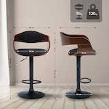 thumbnail of Set van 2 barkrukken Kingston walnoot/zwart/Stof