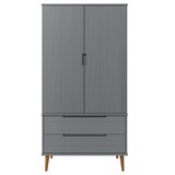 thumbnail of vidaXL Kleiderschrank MOLDE Grau 90x55x175 cm Massivholz Kiefer