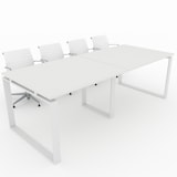 thumbnail of Oficit. Mesa de reuniones. Estructura metálica Marco Cerrado blanco con tablero blanco. Fabricado en España. Medidas: 240x100cm (largo x ancho)