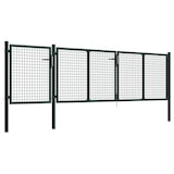 thumbnail of vidaXL Stalen tuinpoort : kleur - groen, afmeting - 400 x 100 cm