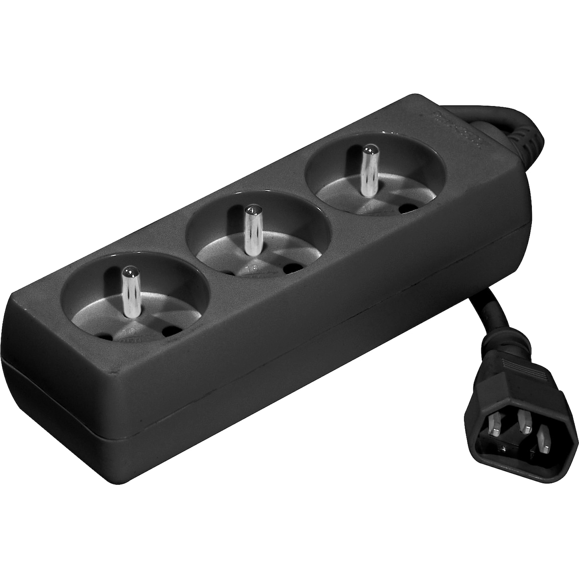 DEXLAN Multiprise onduleur 3 prises / cordon IEC C14 noire - 0,8 m