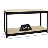 thumbnail of PROREGAL Mega Deal | 1x Schwerlastregal Slim Elephant M & 1x Höhenverstellbare Werkbank Big Dino | Fachlast bis zu 600kg | Schwarz | Stecksystem
