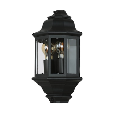 Candeeiro de parede LIVORNO Preto Alumínio Vidro 2x E27 máx. 60W LE109749