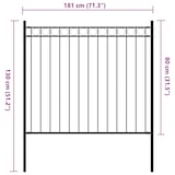 thumbnail of vidaXL Tuinhek staal 1,81x0,8 m zwart
