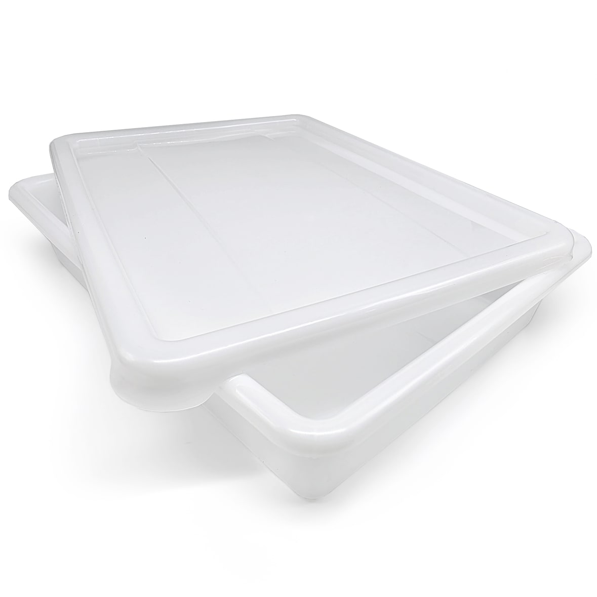 Verpakking 3 resistente voedselveilige bakken met deksel: 5,6L BPA-vrij (38 x 28,4 x 7,5 cm) - Keukens, restaurants, kantines, slagerijen, catering