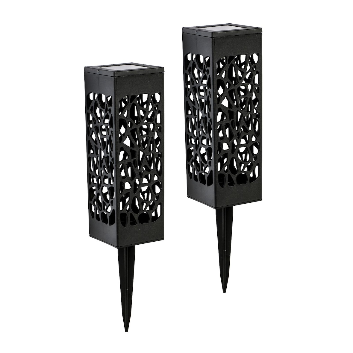 2er LED Solar Gartenlampe Lampe