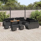 thumbnail of vidaXL Garten-Sofa-Set mit Kissen mit Speicher 14 pcs Schwarz