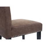 thumbnail of Set van 6 eetkamerstoelen Chesterfield II, stoel keukenstoel, klinknagels ~ stof/textiel bruin, donkere poten