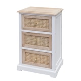 thumbnail of Kommode HWC-K87, Schubladenschrank Schrank, Holz Rattan 63x40x28cm ~ weiß, naturfarben